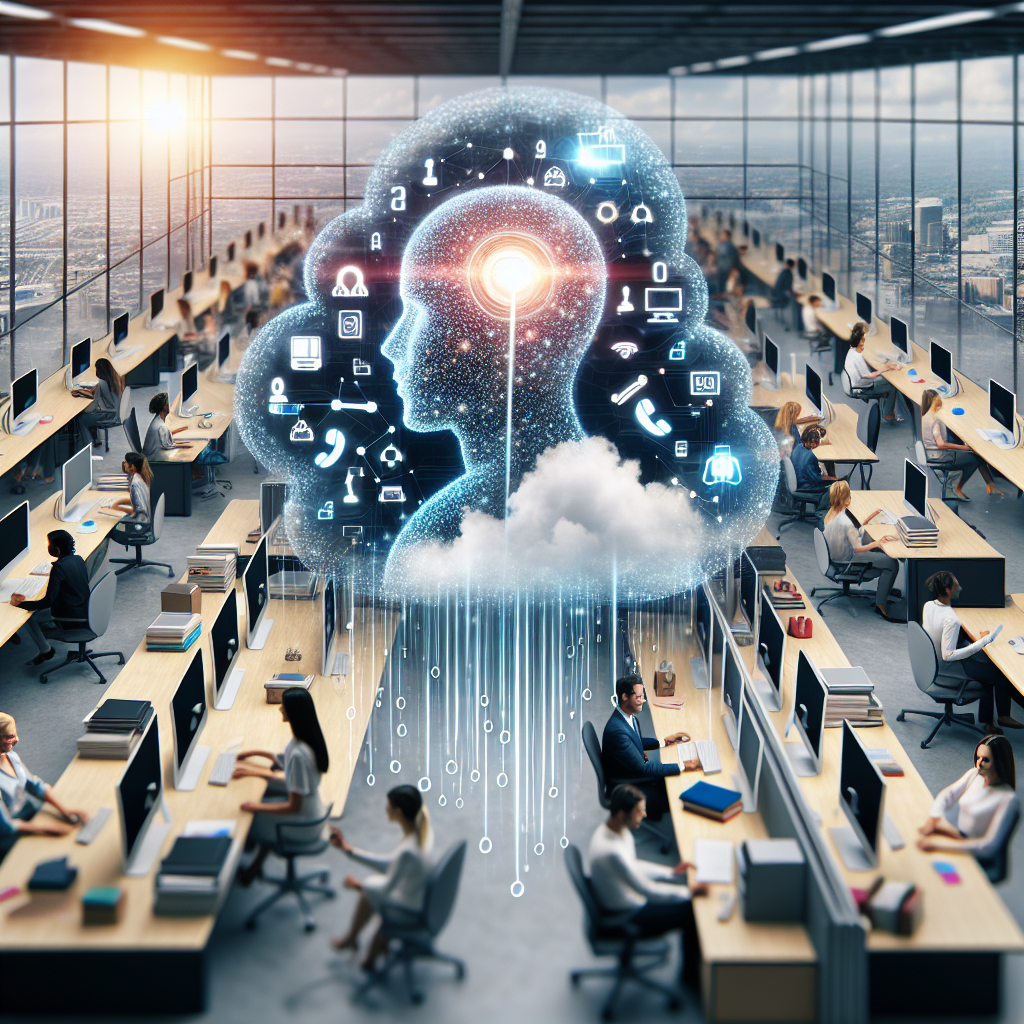 Visual representation of AI-driven call automation solutions in a corporate setting.