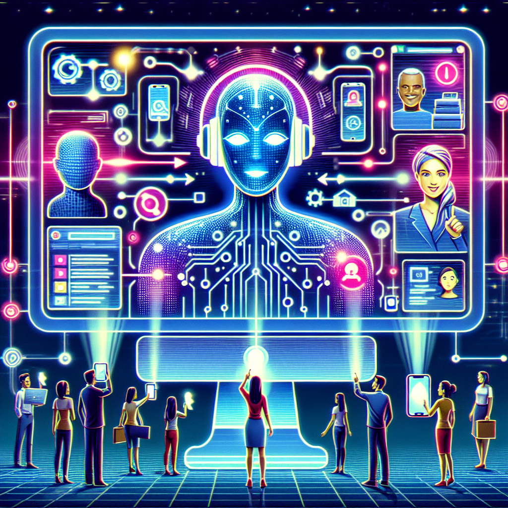 Illustration of AI-powered customer service technology in action