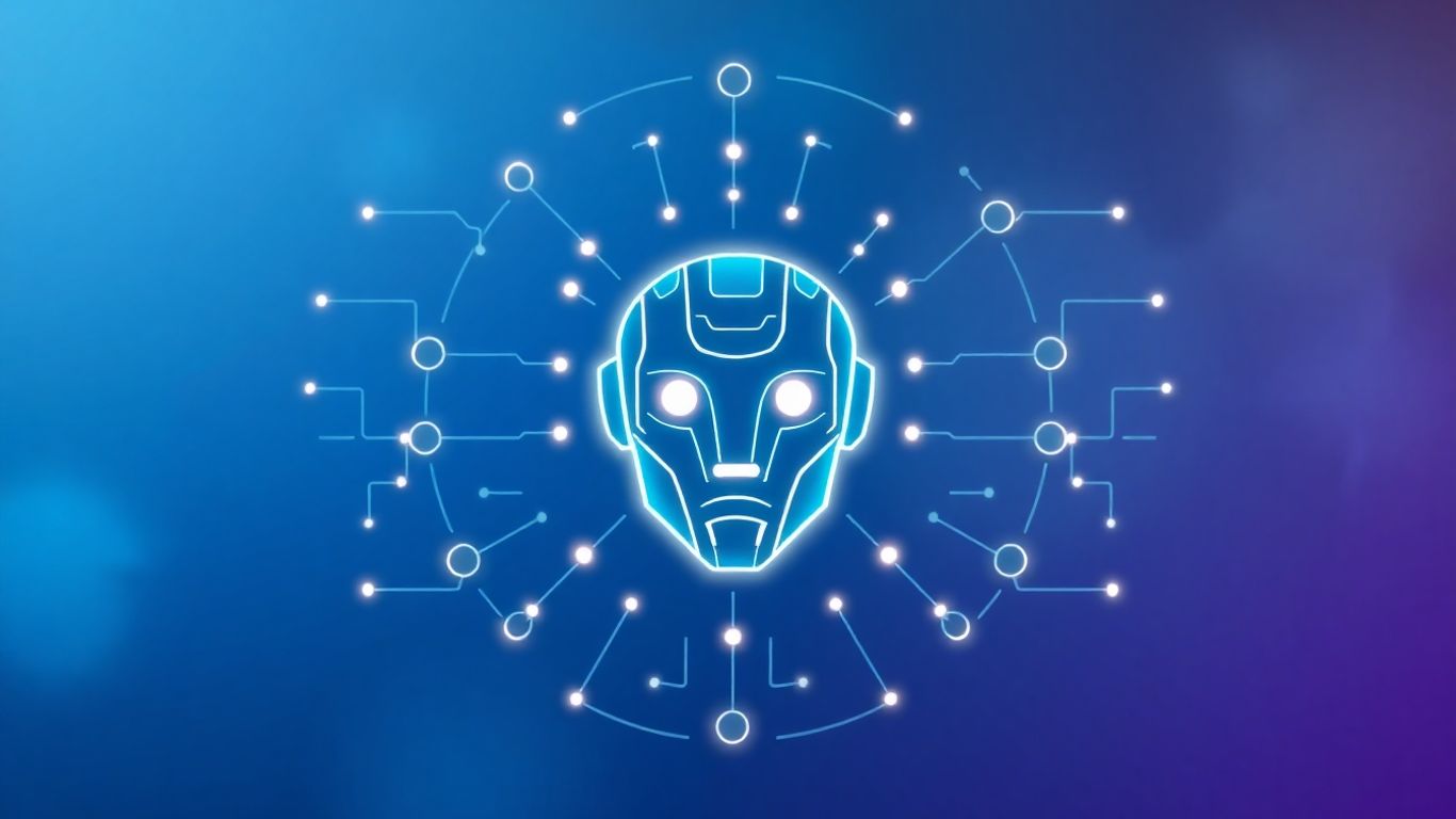 AI head with data streams
