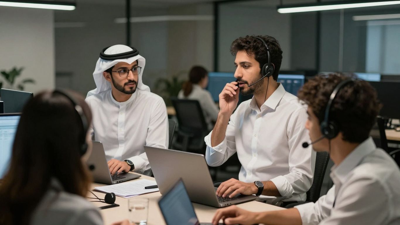 Multilingual AI receptionist assisting diverse clients.