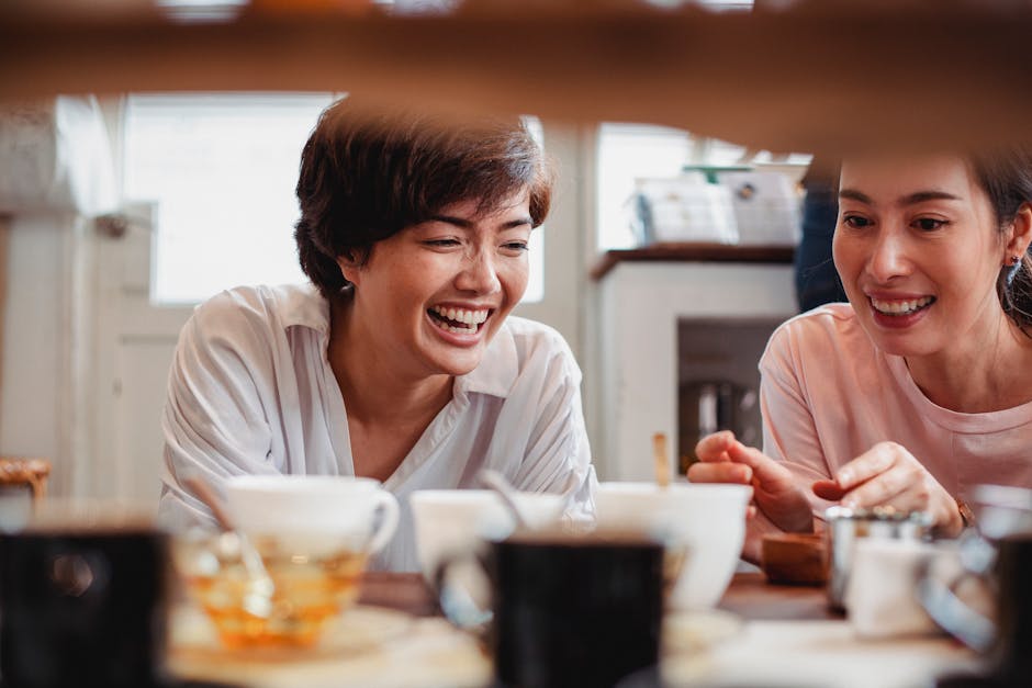 A vibrant coffee shop setting showcasing happy customers enjoying various coffee options, symbolizing success in the specialty coffee industry.