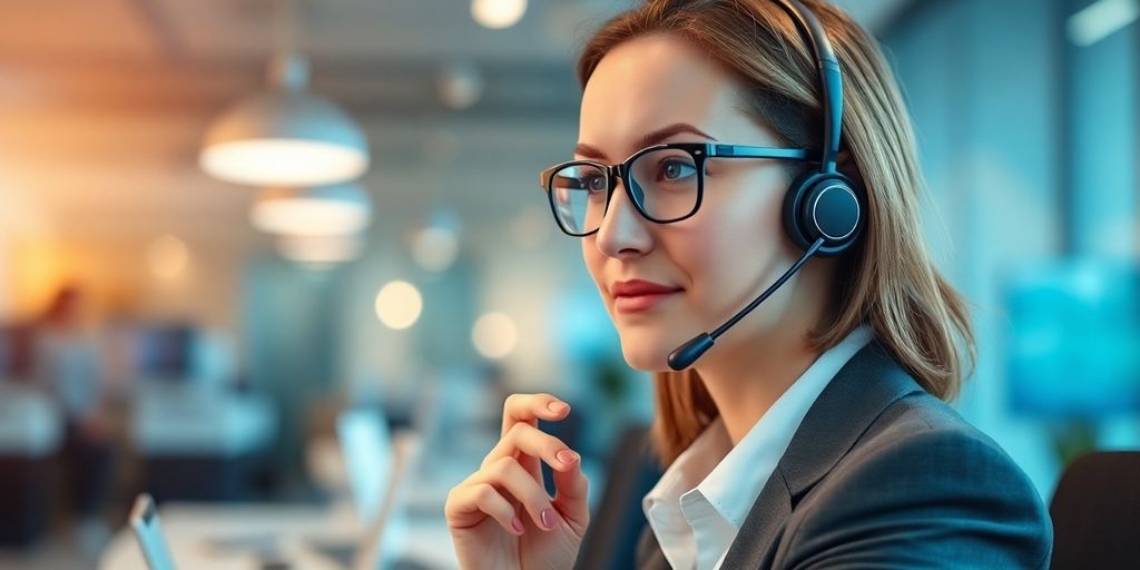 AI receptionist answering a business call.