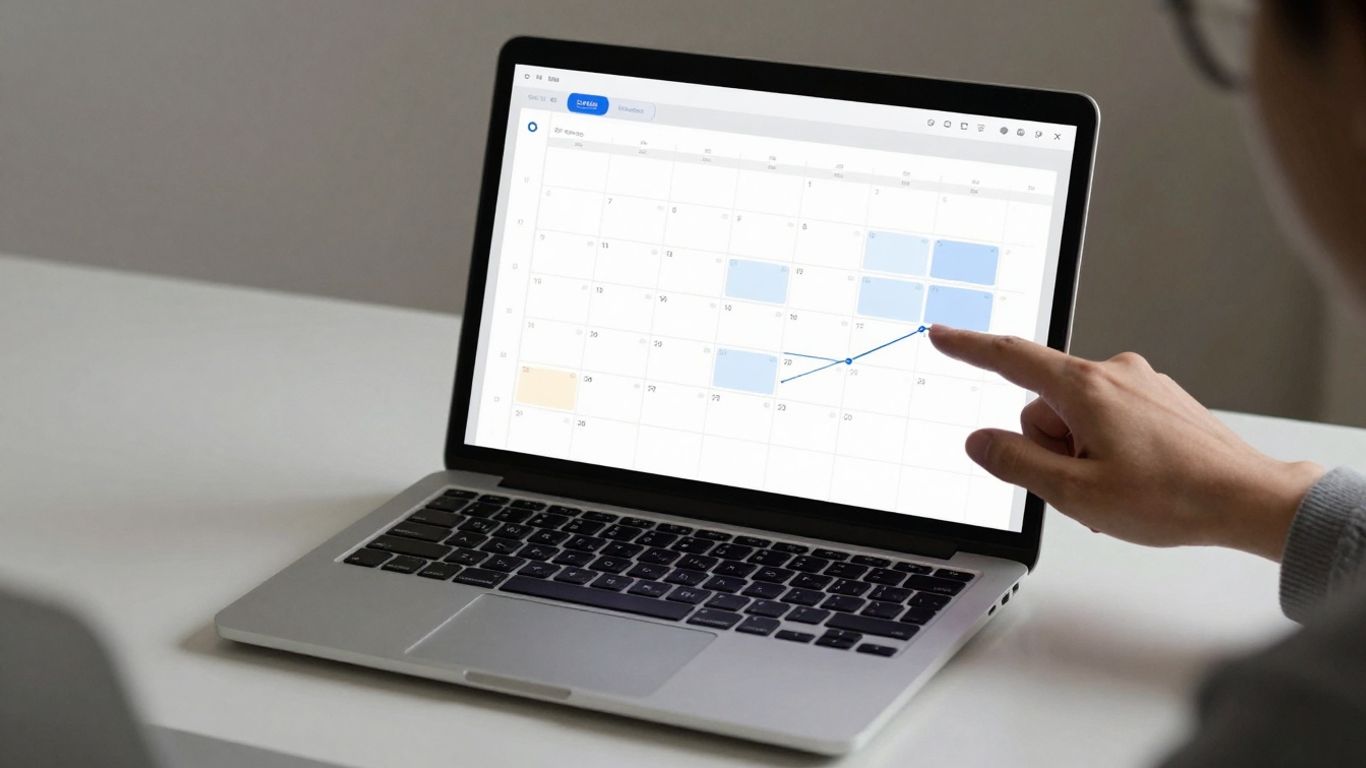 AI appointment scheduler interface on a laptop screen.