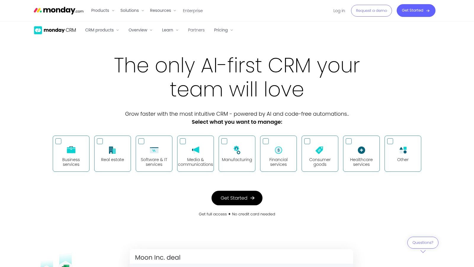 monday sales CRM