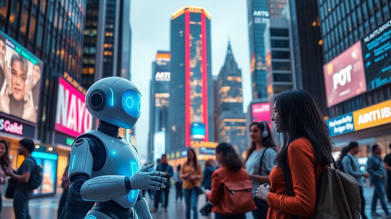 AI chatbot assisting citizens in a digital government setting.