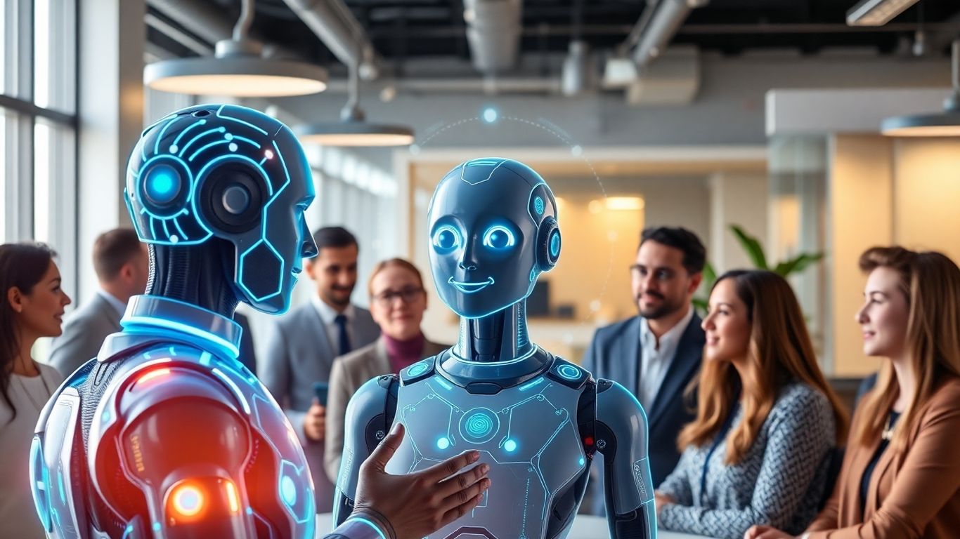AI interface interacting with people