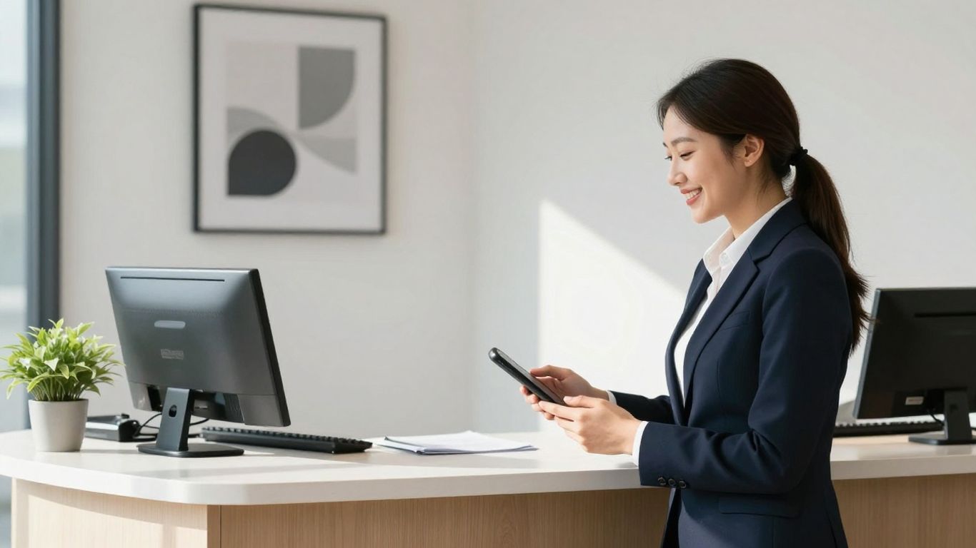 Smith.ai receptionist answering a phone call.