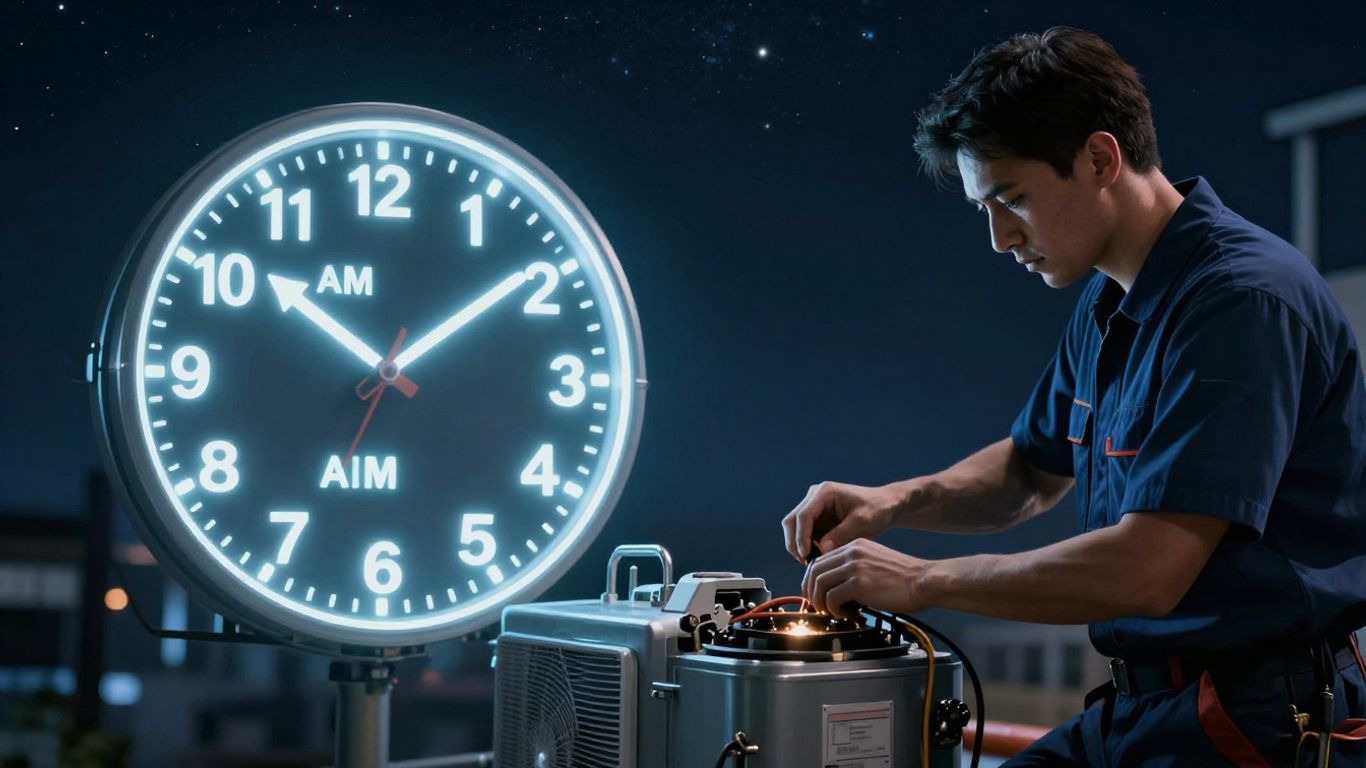 HVAC technician and 24/7 clock for answering service.
