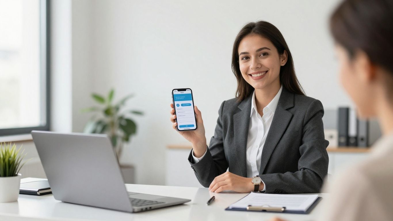 AI phone answering service receptionist at desk