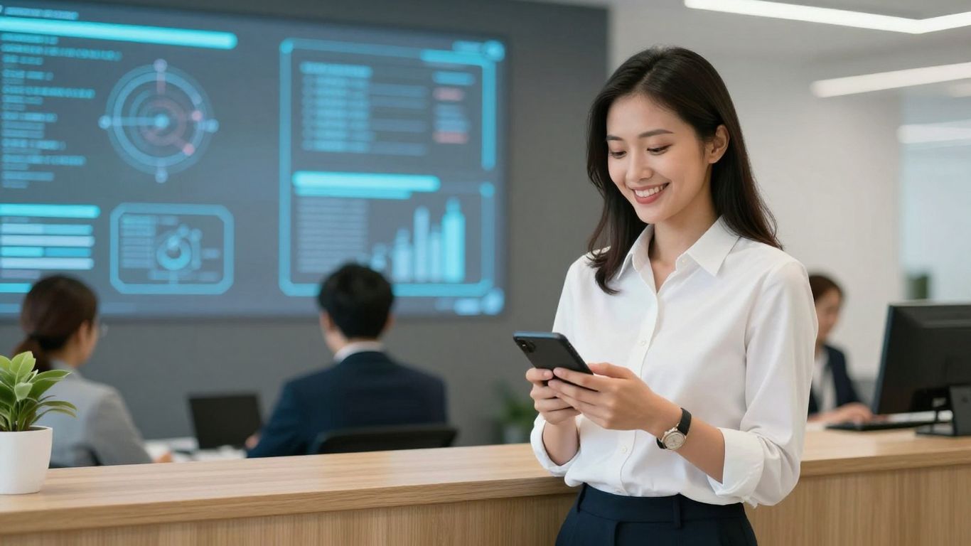 Smith.ai receptionist answering a phone call.