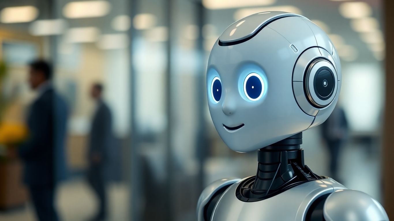 AI receptionist bot interacting with a business environment.
