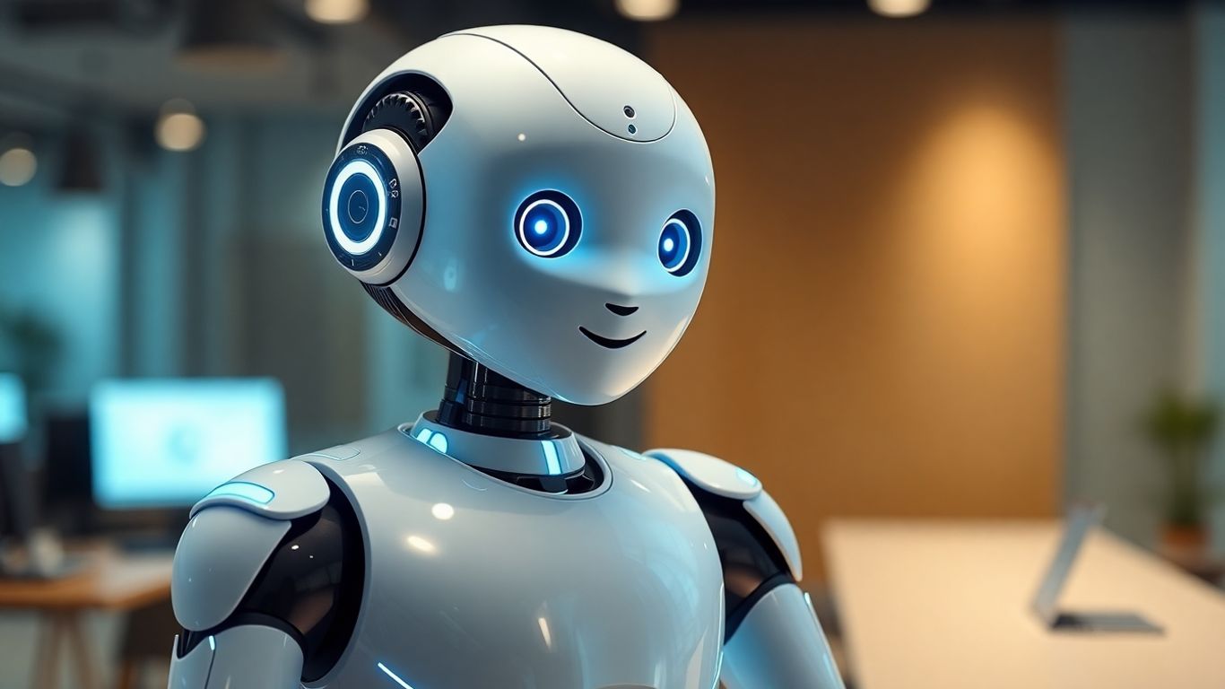 AI receptionist bot with a modern, friendly design.
