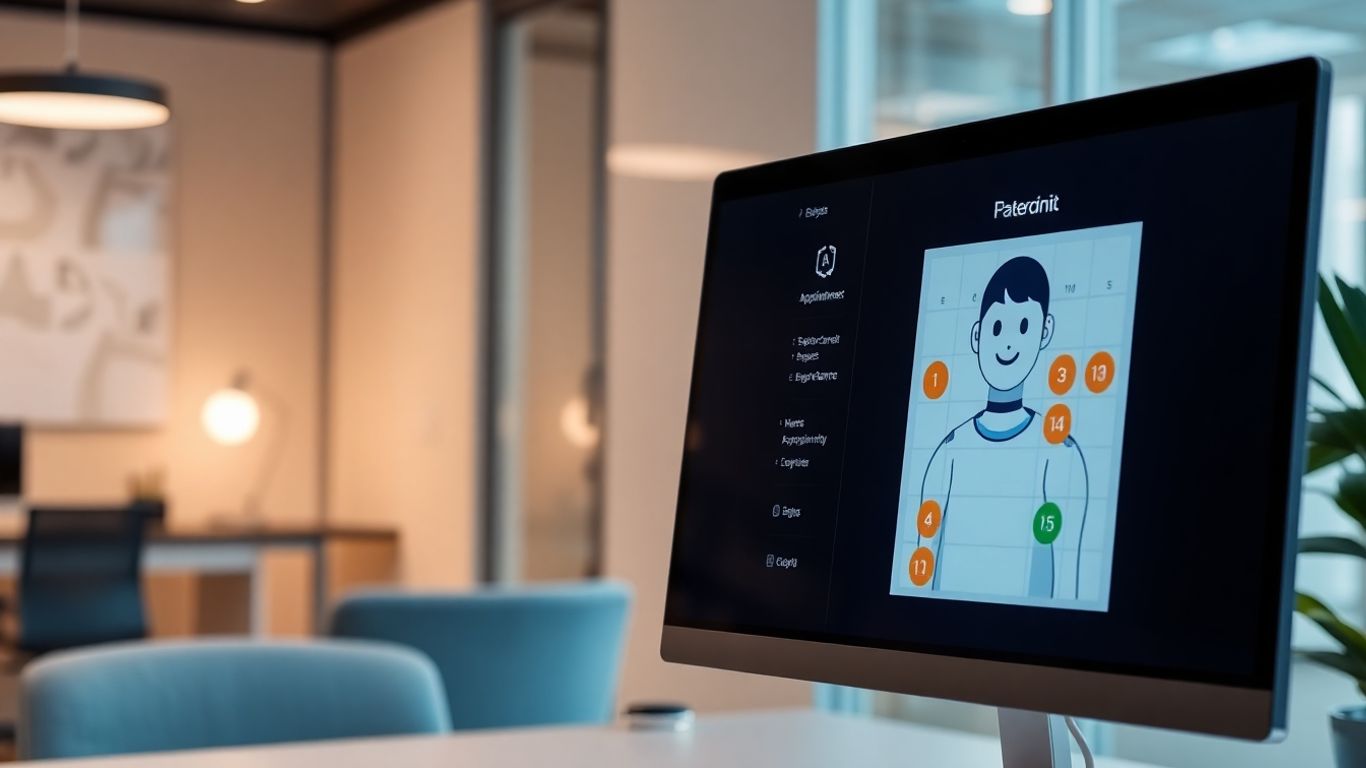 AI receptionist scheduling appointments on a computer screen.