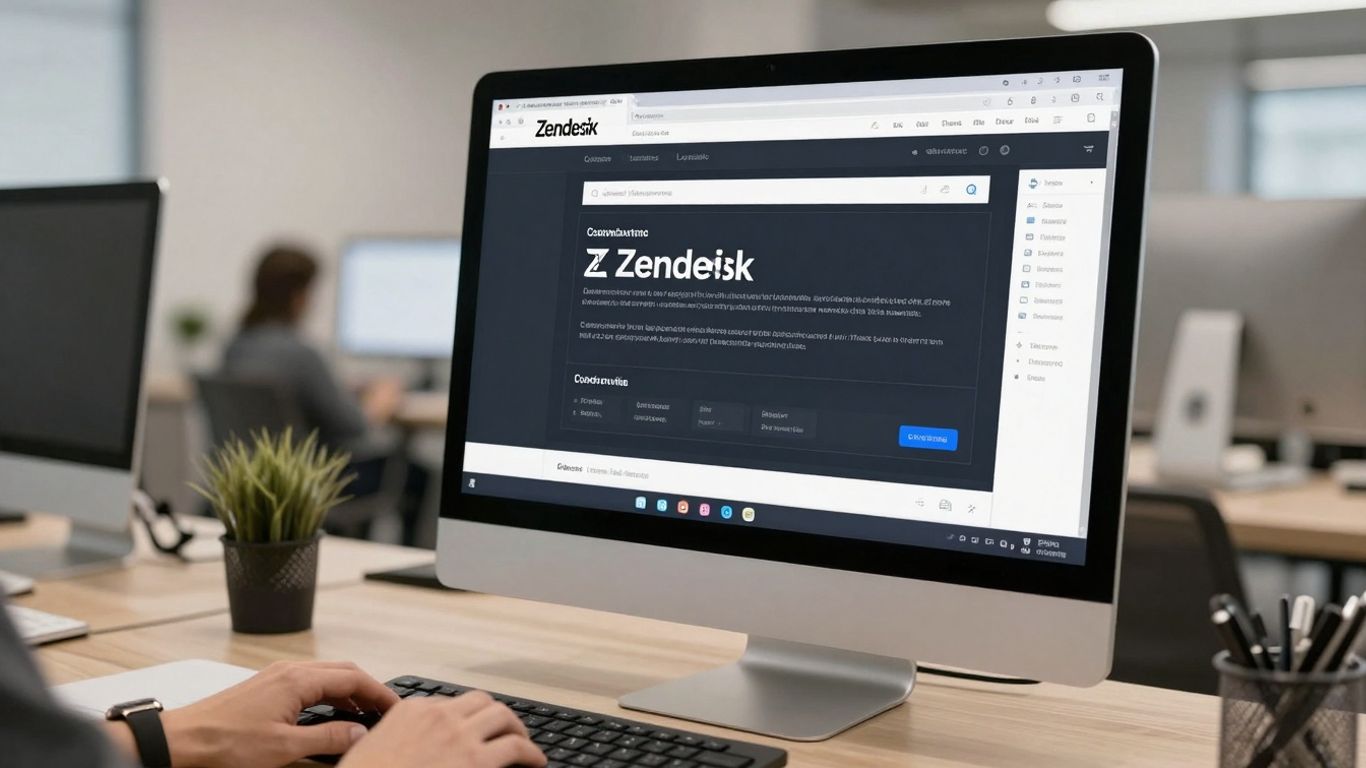 Zendesk customer support software interface on a computer screen.
