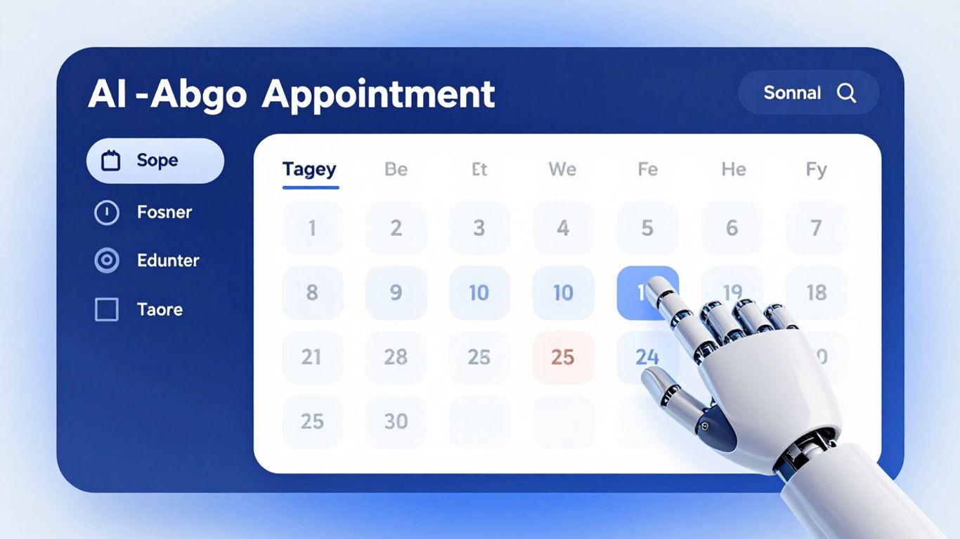 AI appointment scheduling tool interface with calendar.