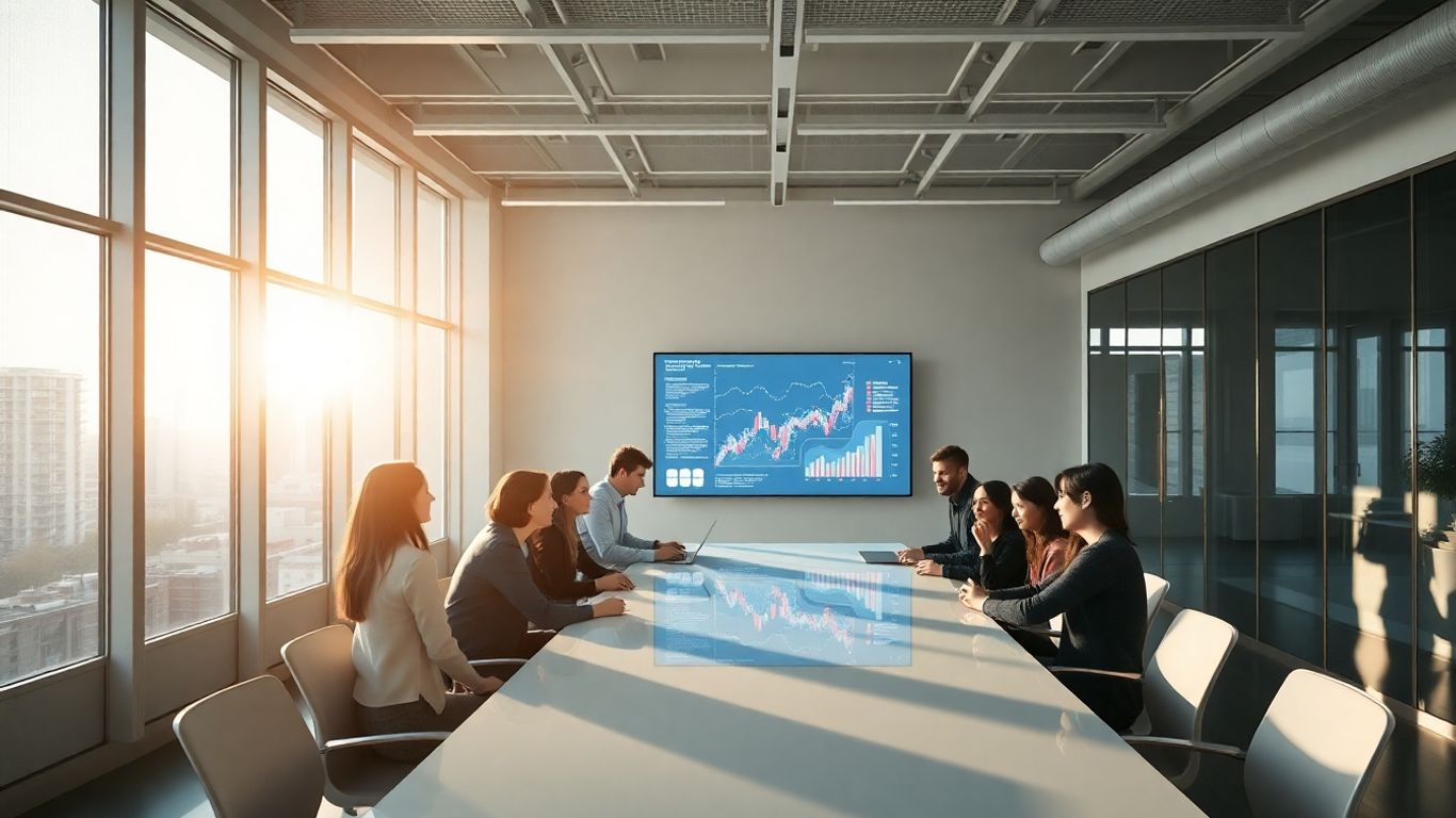 Biz4Group office with team collaborating on AI solutions.