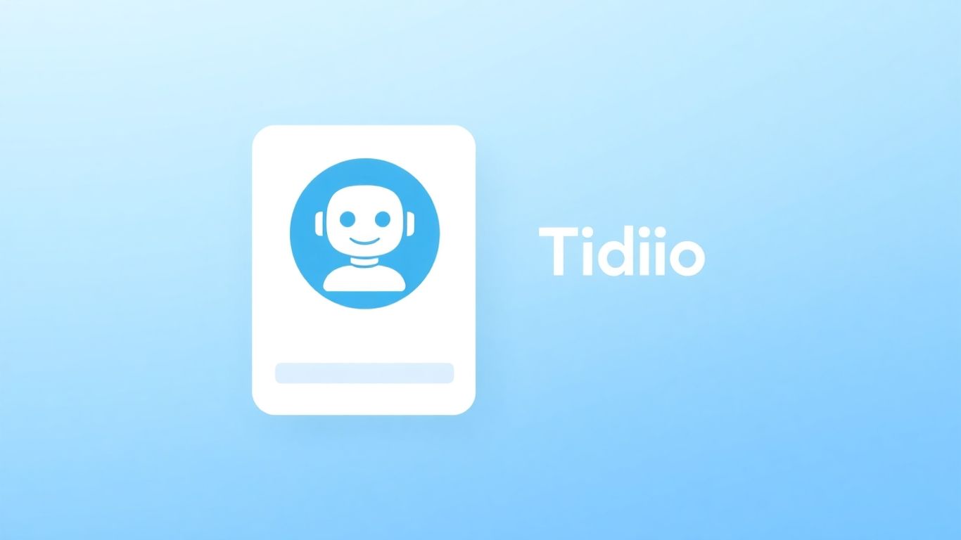 Tidio AI chatbot interface with chat bubbles.