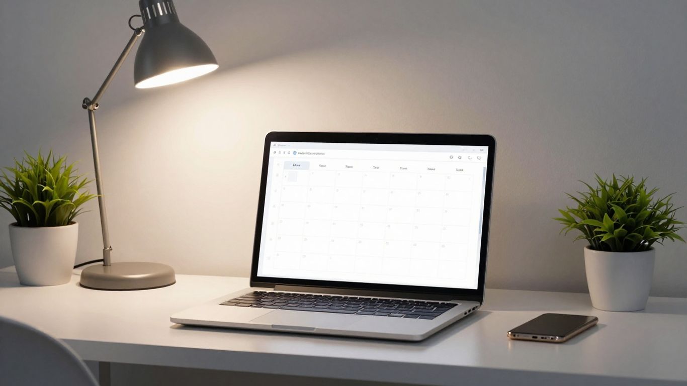 Clockwise AI chatbot scheduling interface on a laptop.