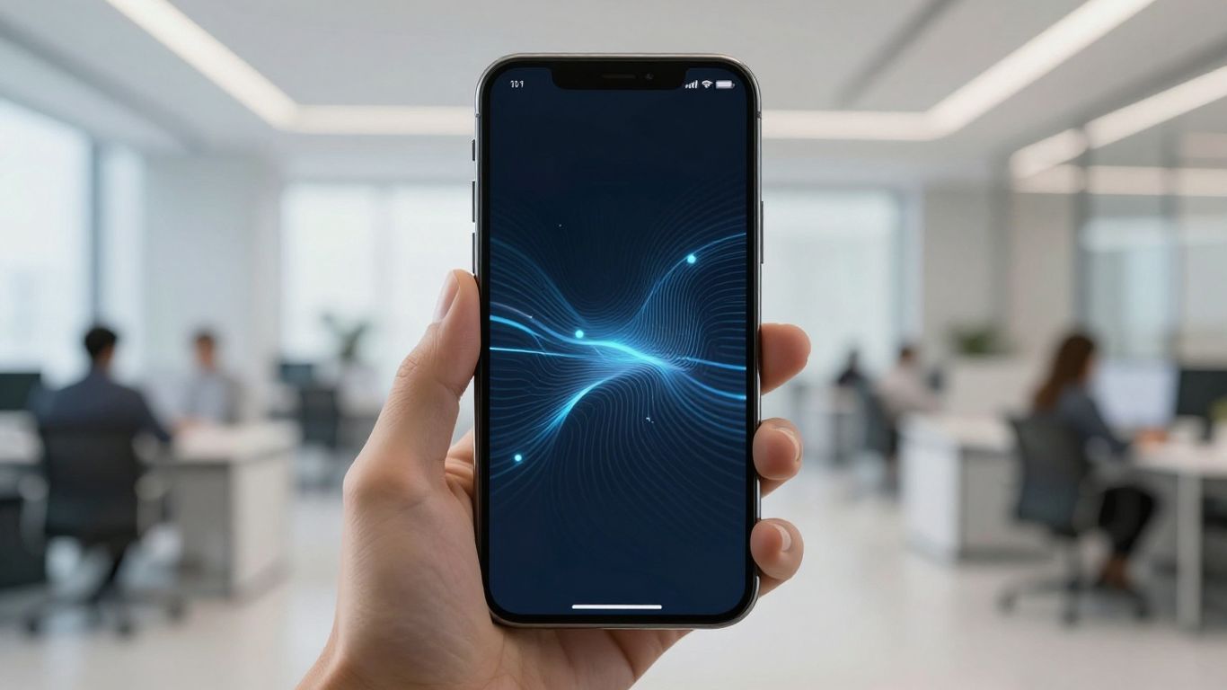 AI phone answering service interface on a smartphone.