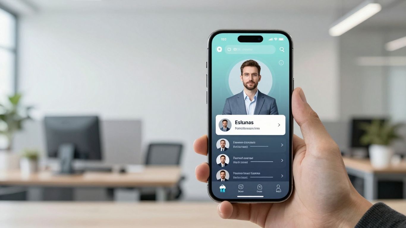 Smith.ai AI phone receptionist on a smartphone screen.