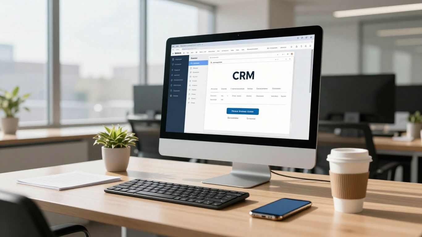 Real estate CRM software interface on a computer screen.