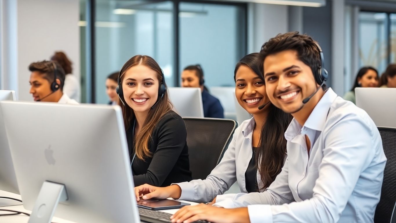 Bilingual call center agents providing professional support