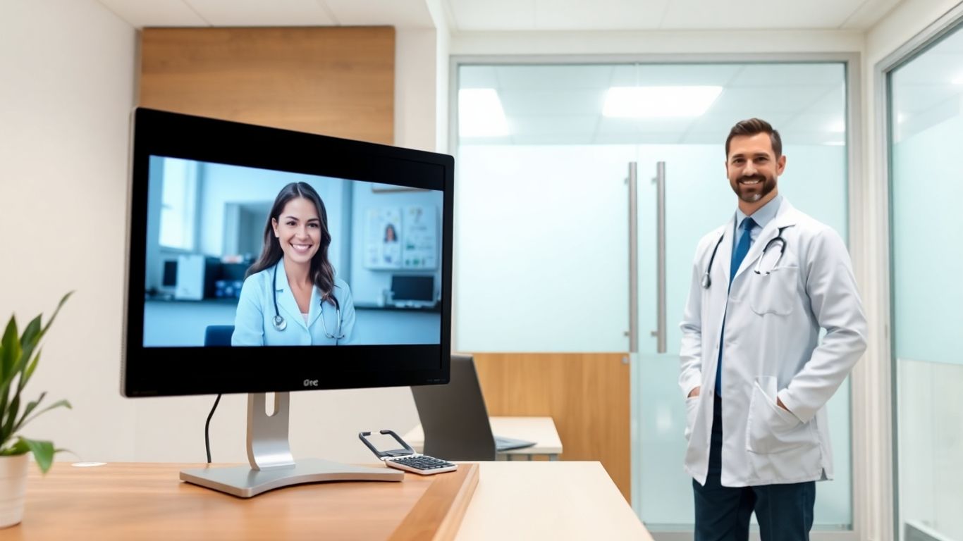 Doctor office with virtual receptionist and privacy features