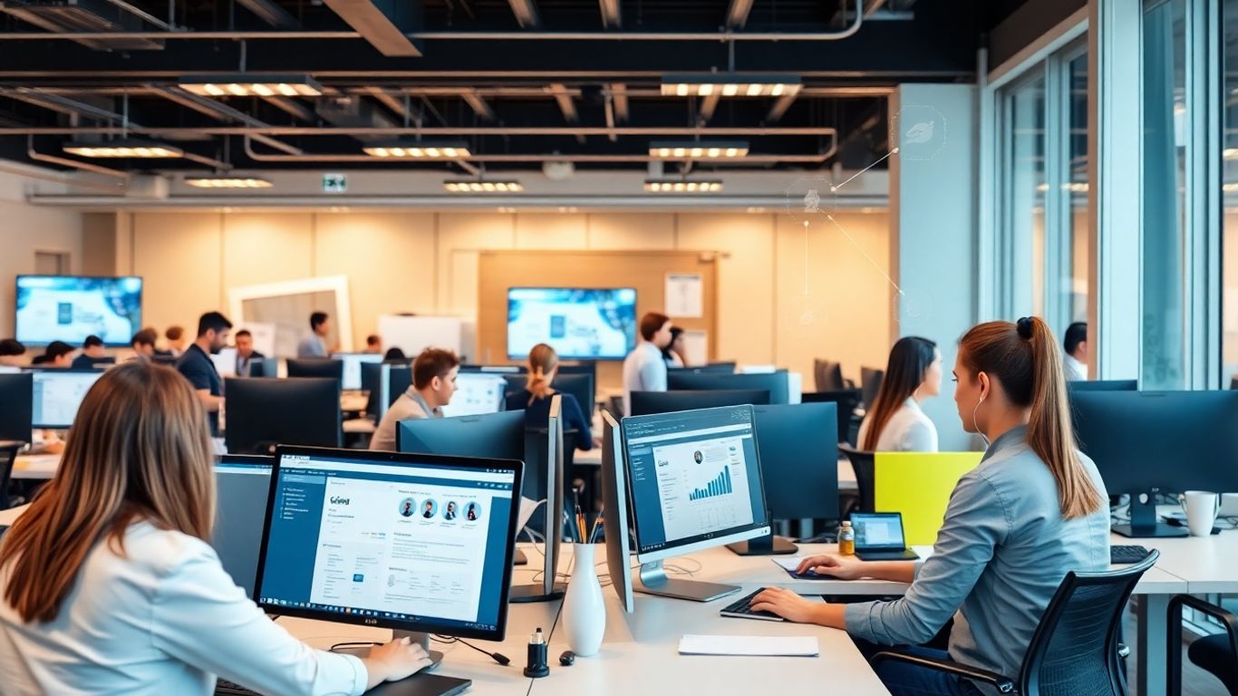 Business team working with seamless CRM connections