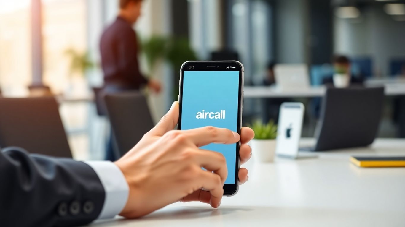 Aircall phone system interface on a smartphone.