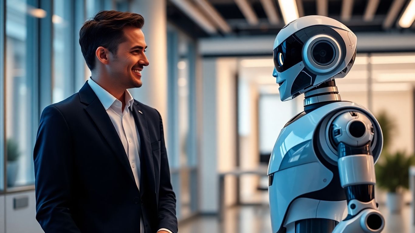 AI receptionist assisting a business professional.