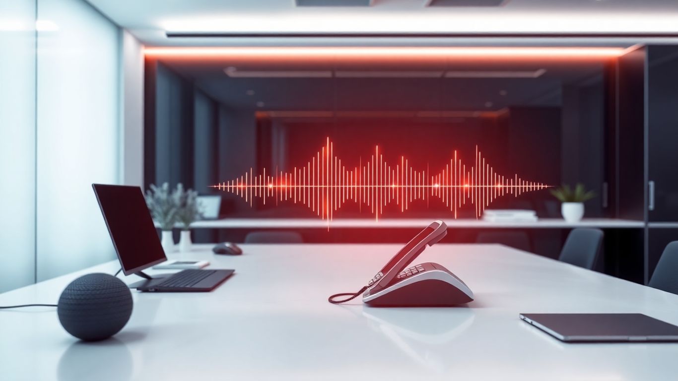 AI voicemail receptionist sound waves from phone