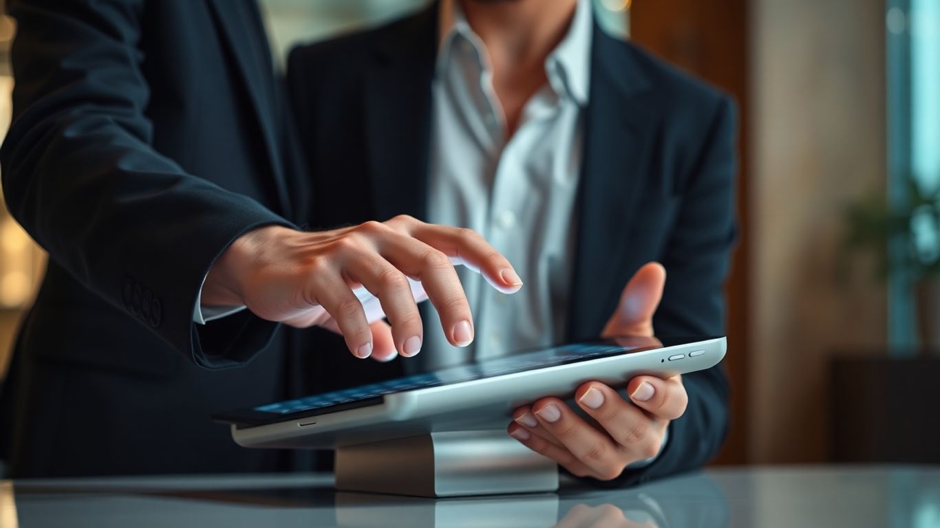 Person using advanced AI receptionist technology