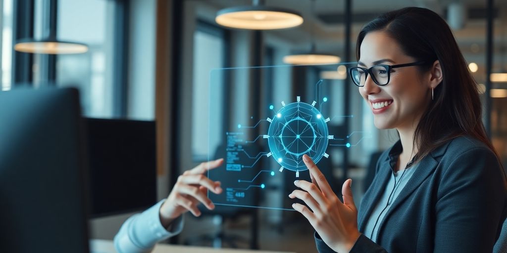 AI receptionist assisting client on computer screen.