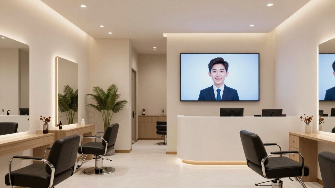 AI receptionist enhancing salon client experience.