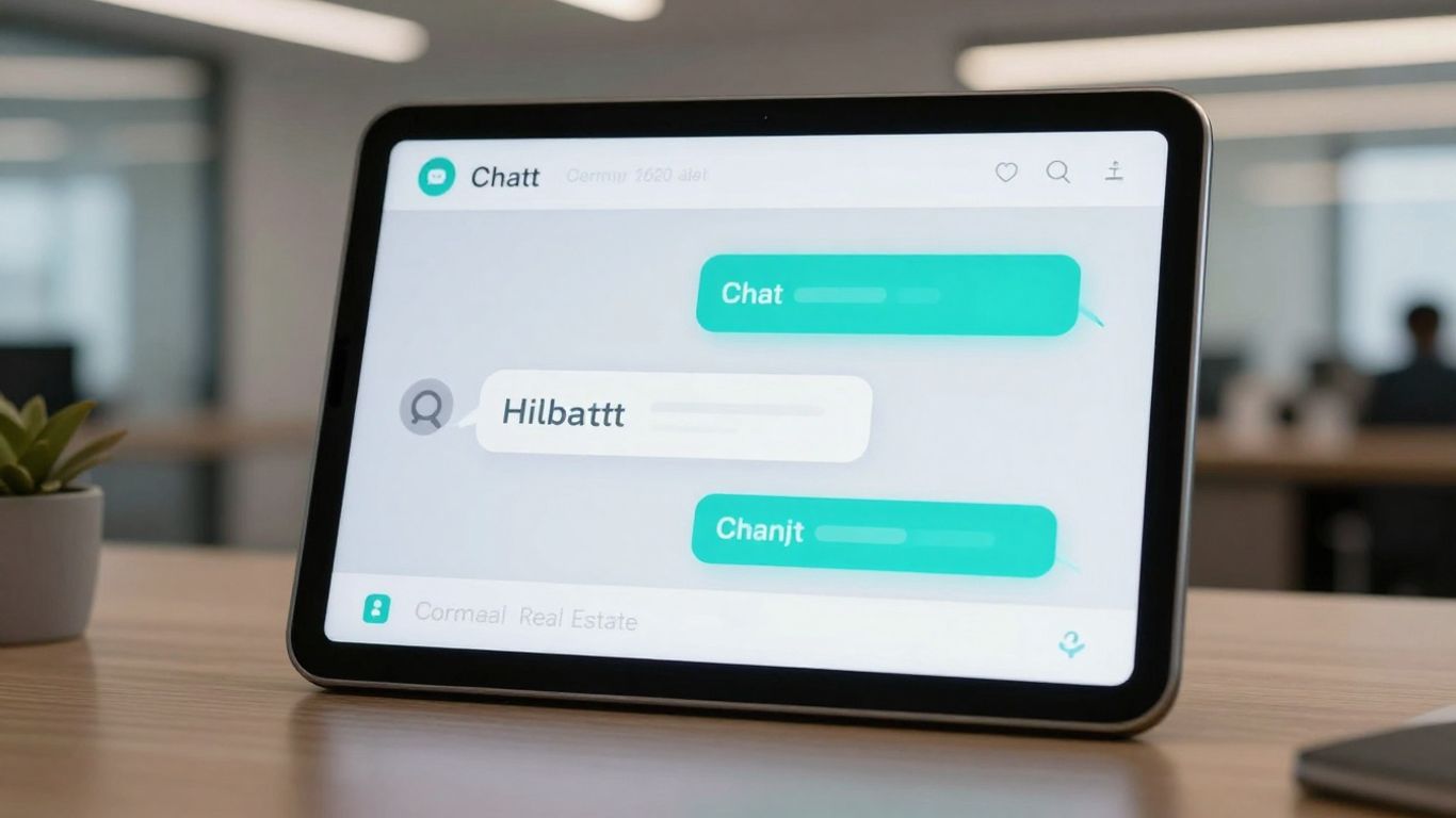 Chatbot on tablet in commercial real estate office
