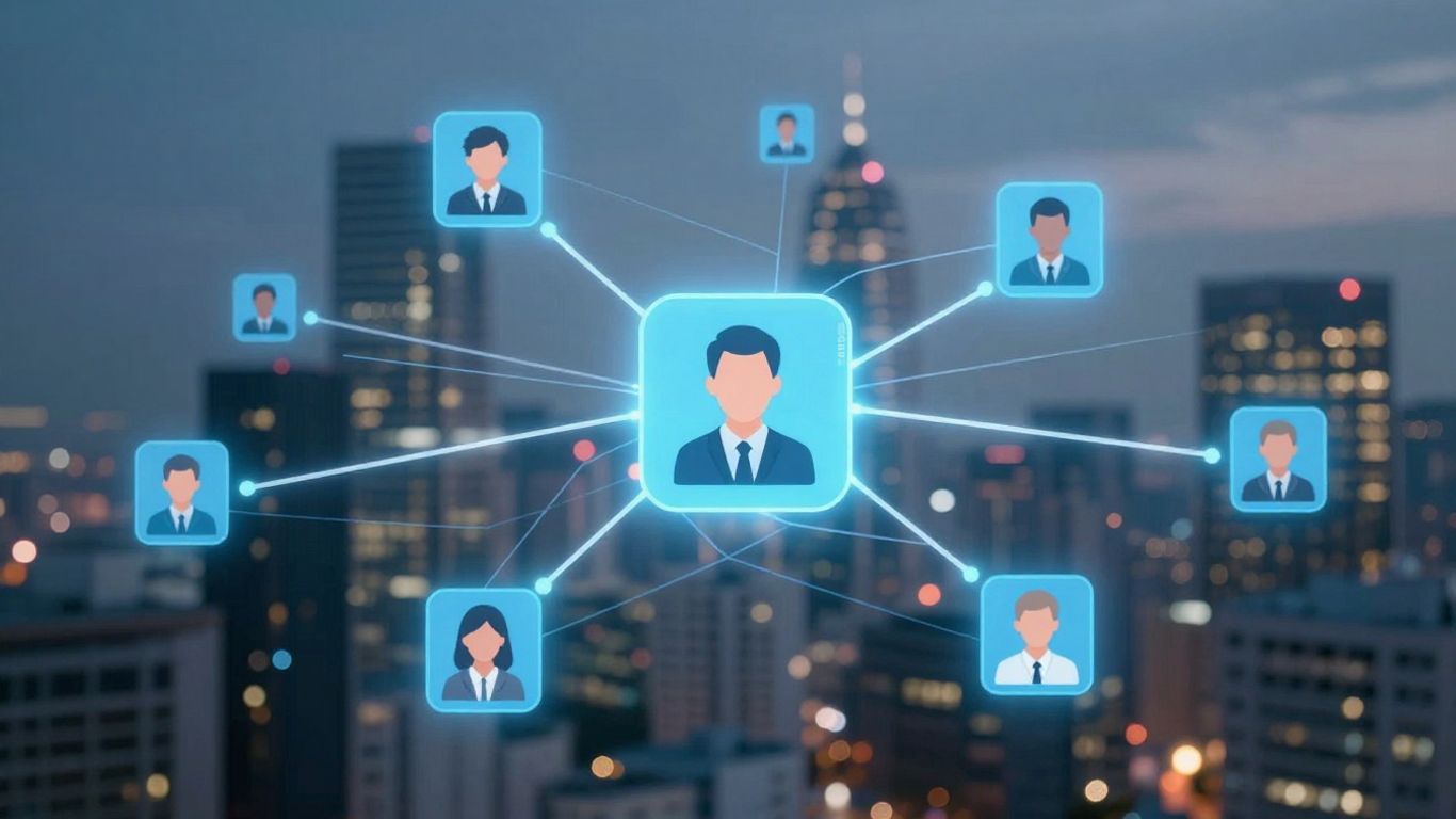 Abstract digital connections illustrating virtual call speed.