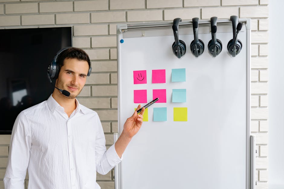A visually compelling image depicting a business team engaging with advanced AI technology and call forwarding tools.