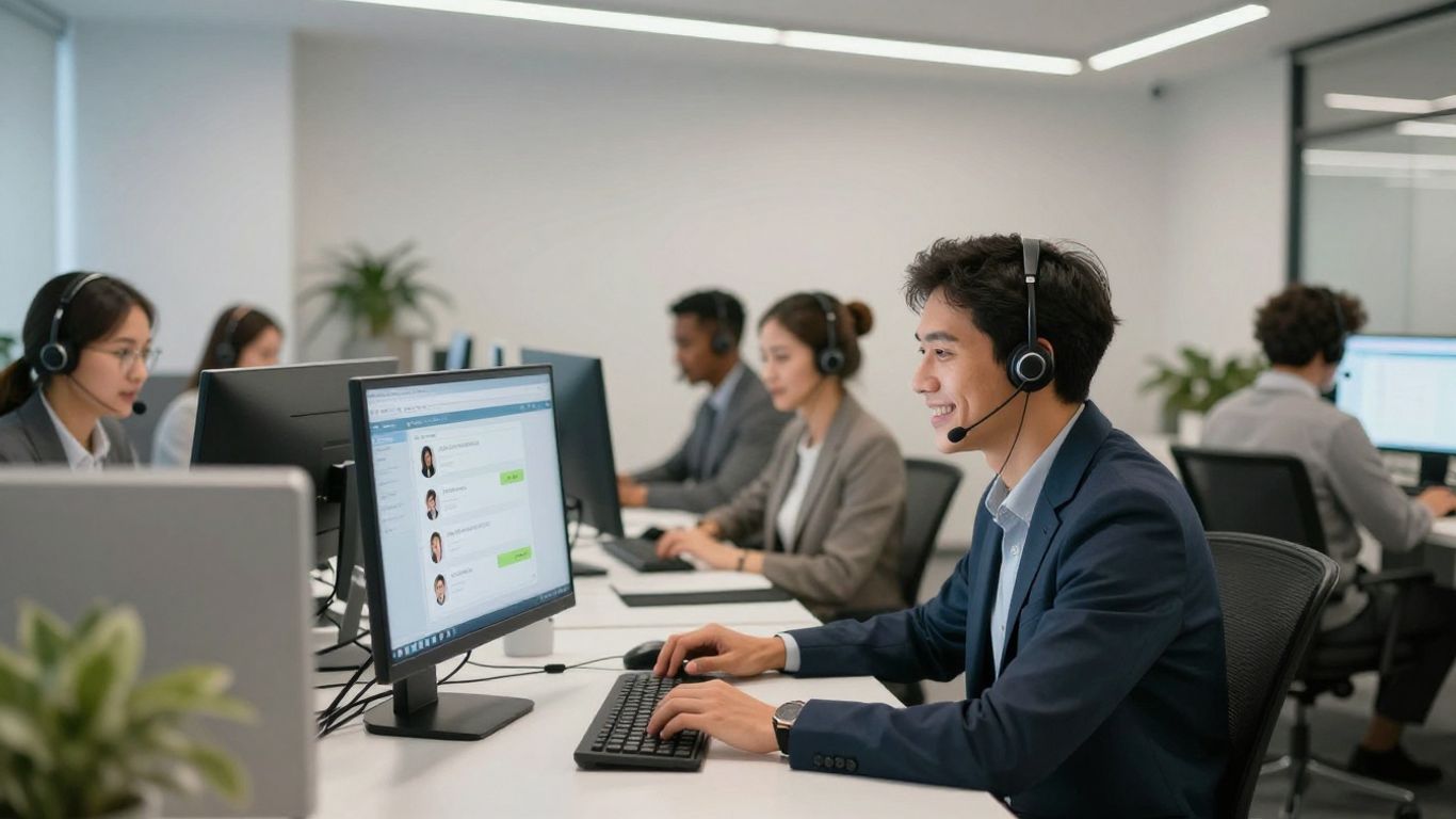 Customer service agents engaging in 24/7 chat support.