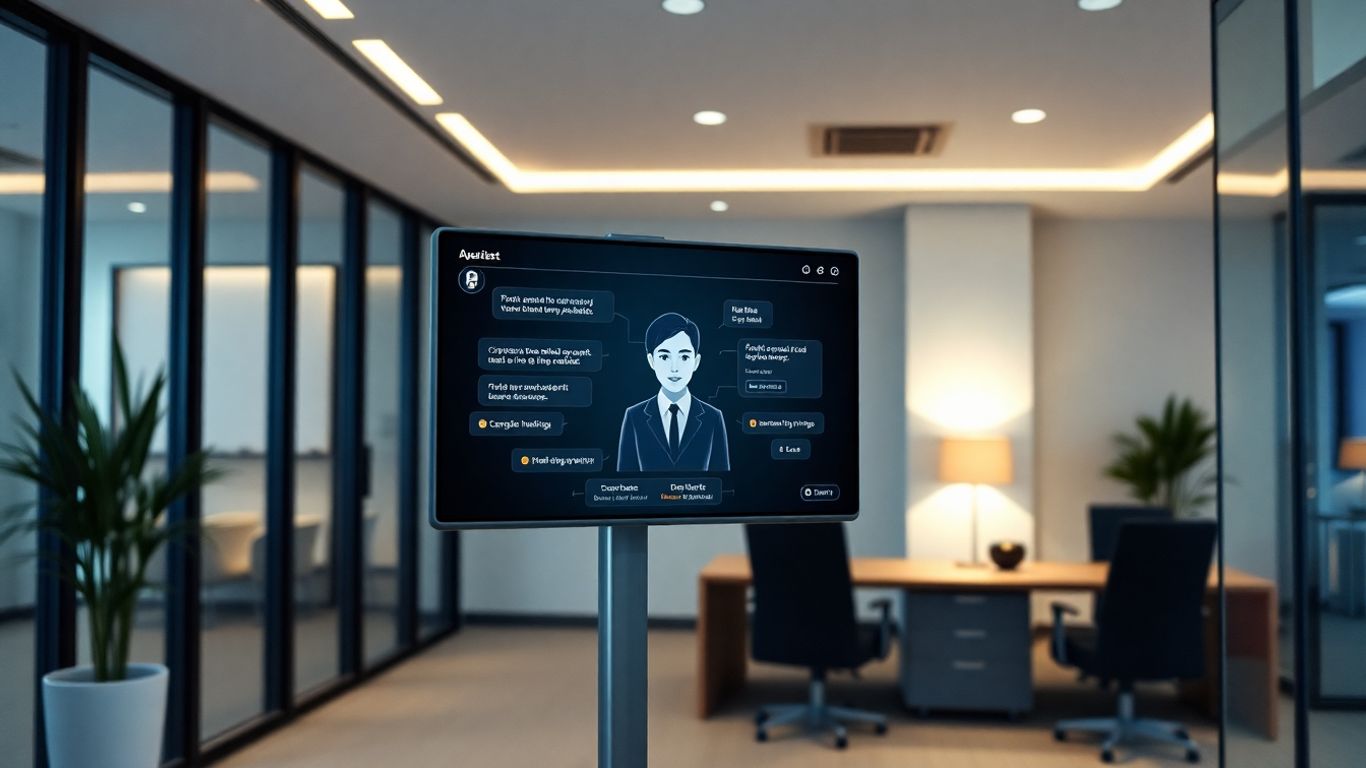 AI chatbot interface on office screen
