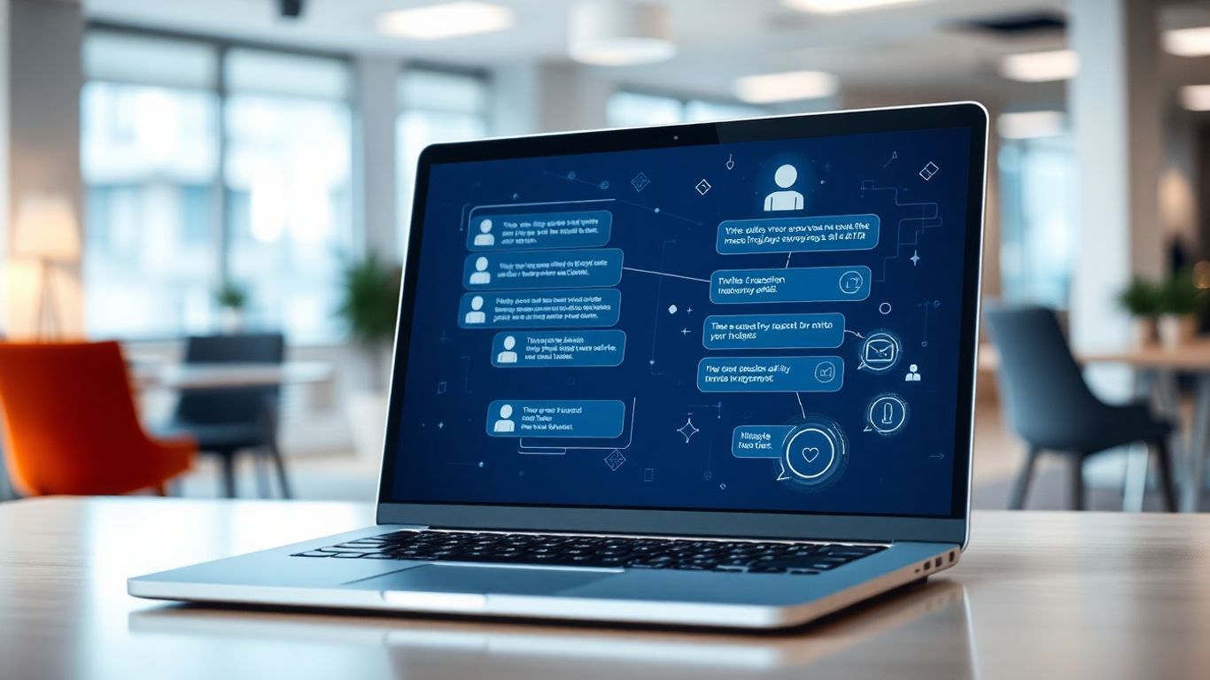 AI chatbot interface on a laptop screen