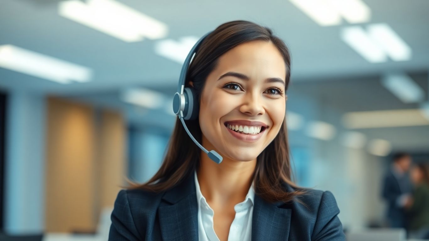 Virtual receptionist taking a message with AI assistance.
