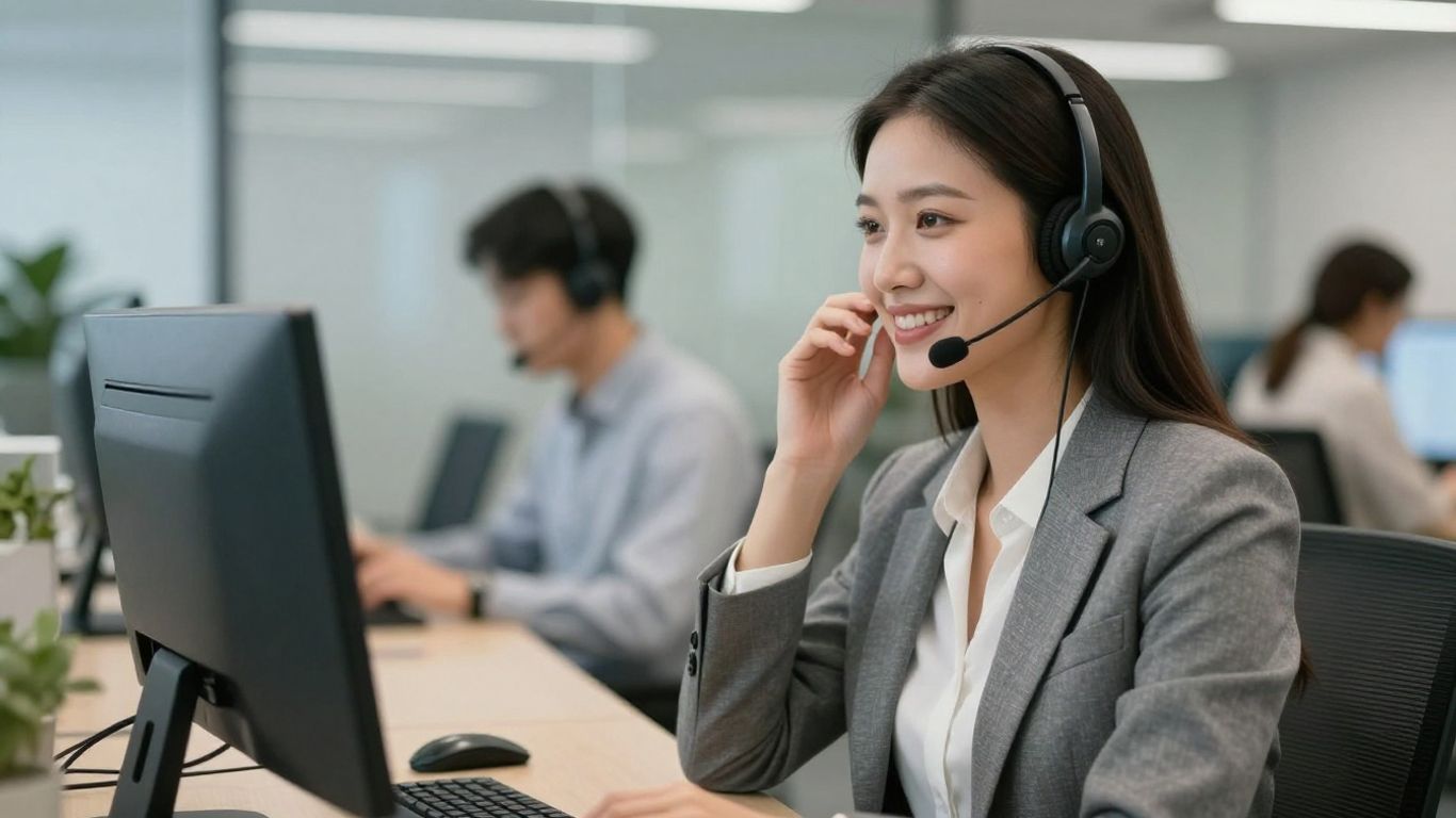 Virtual receptionist answering phone calls for business growth.