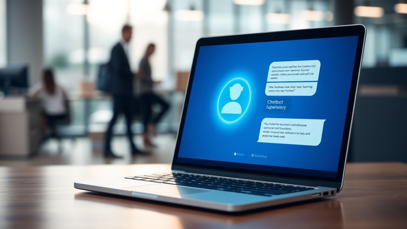 AI chatbot interface on a laptop screen.