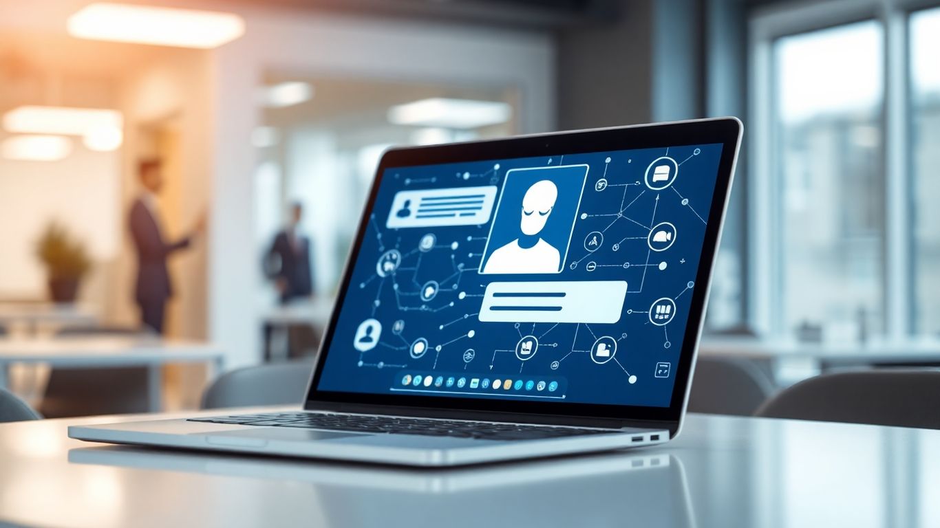 AI chatbot interface on a laptop screen