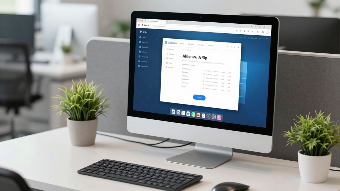 AI receptionist interface on a computer screen.