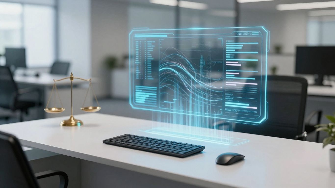 AI receptionist interface in a law office.