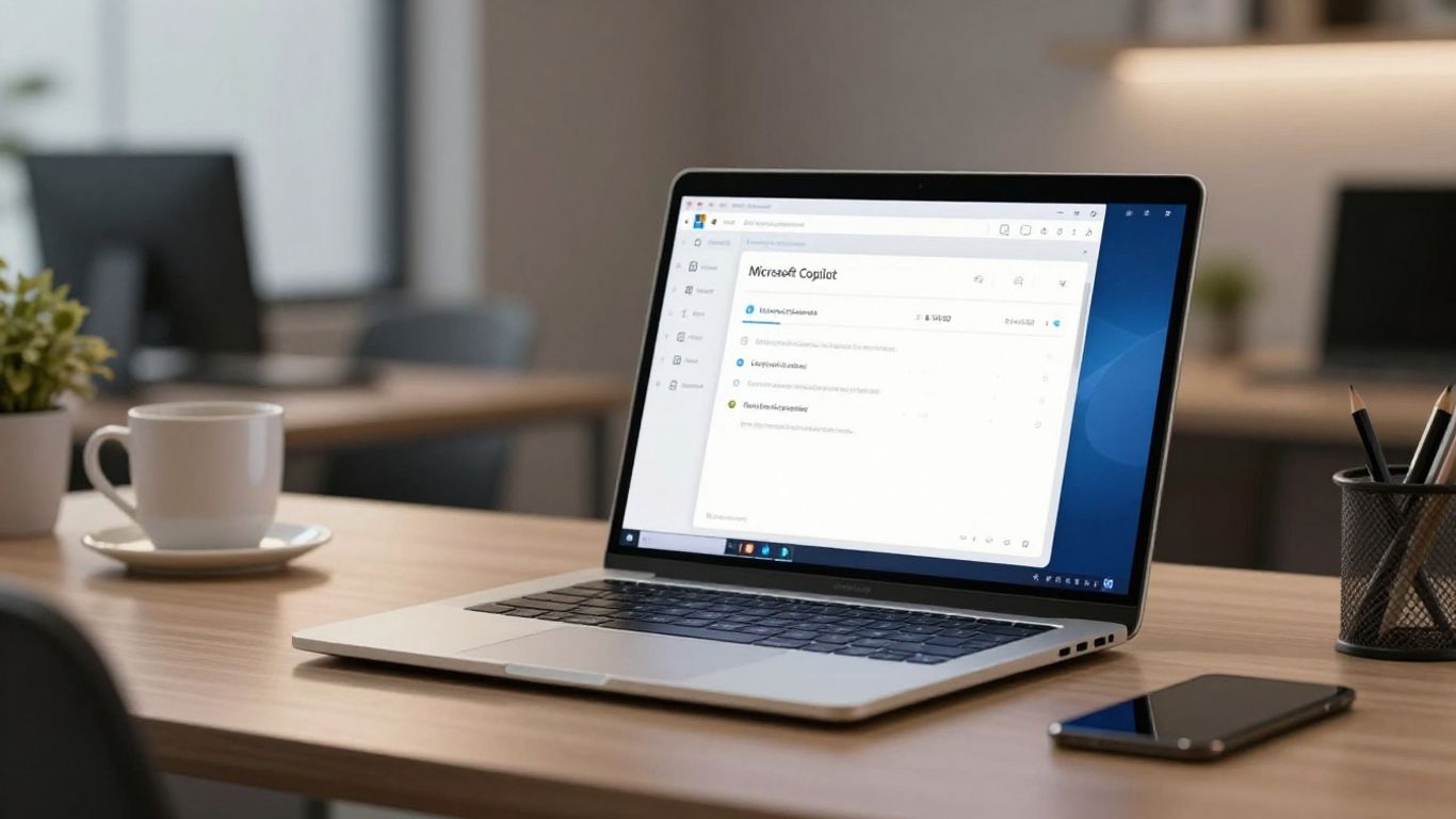 Microsoft Copilot interface on a laptop screen.