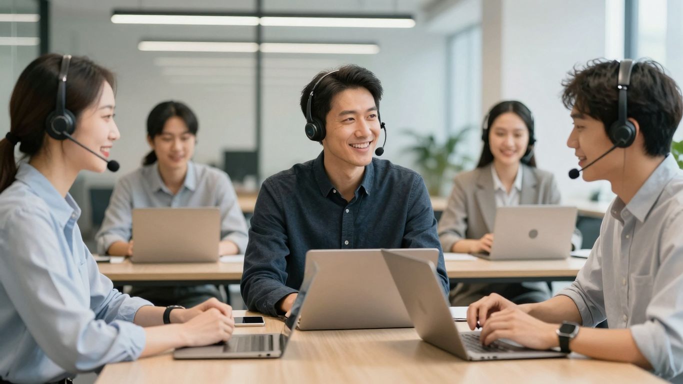 AI receptionist enabling global communication and clear calls.