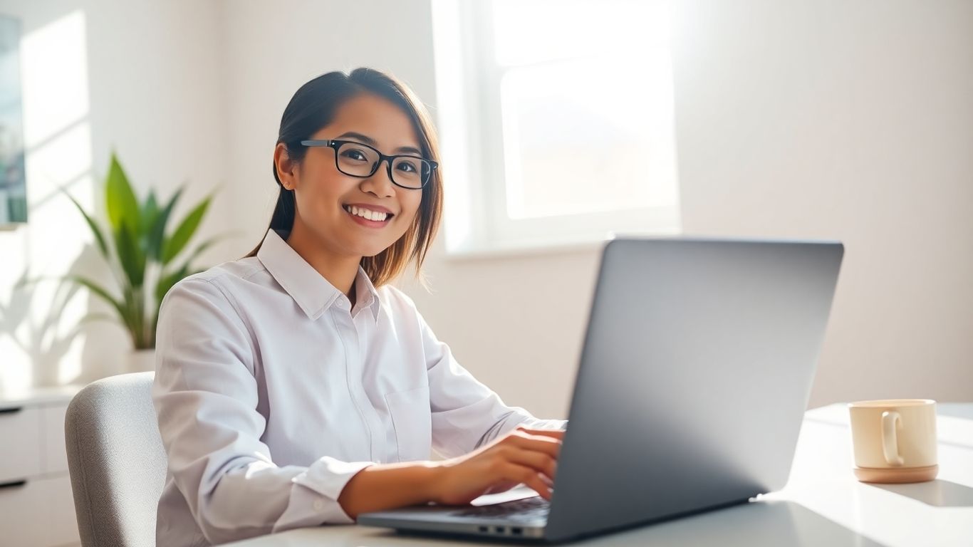 Filipino virtual assistant working remotely