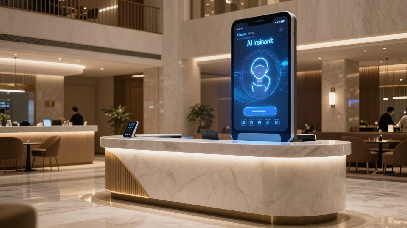 AI voice assistant in a hotel lobby